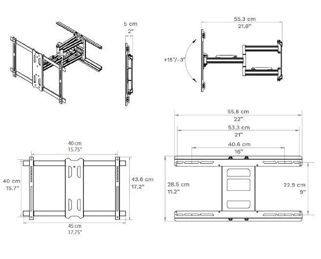 SEURA AFMW-2-Articulating-Wall-Mount-fig-17