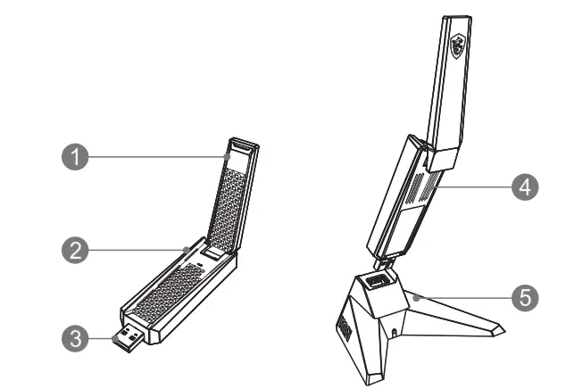 msi GUAX18 AX1800 WiFi USB Adapter