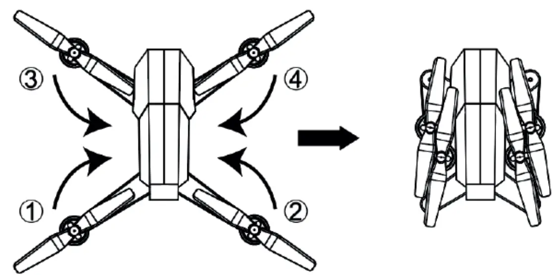 MODSTER MD10190 Fold 4K Foldable Drone RTF Combo - Folding the arms