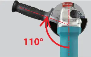 makita GA4050R Angle Grinder - trigger 6
