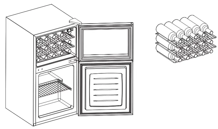 Hamilton Beach HBMIS4515 Glass Door Beverage Center or Bottom Freezer Combo - Cooler Compartment