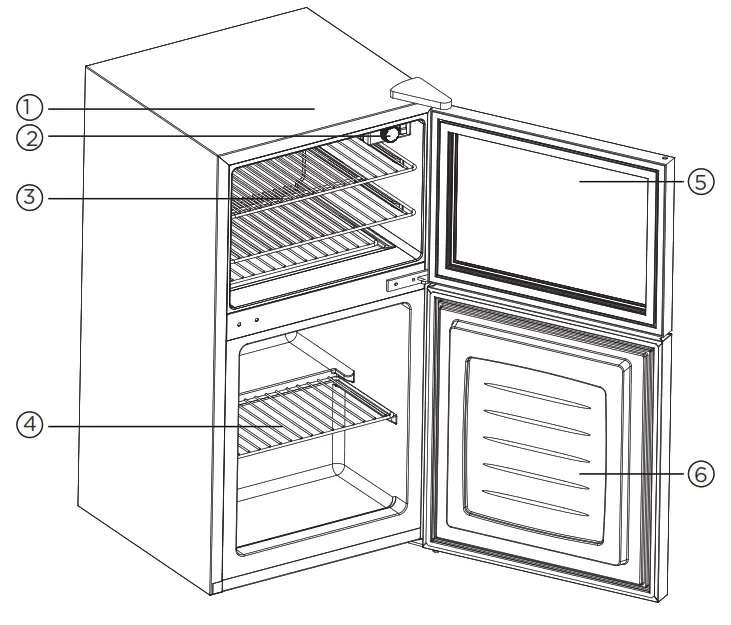 Hamilton Beach HBMIS4515 Glass Door Beverage Center or Bottom Freezer Combo - Parts And Features