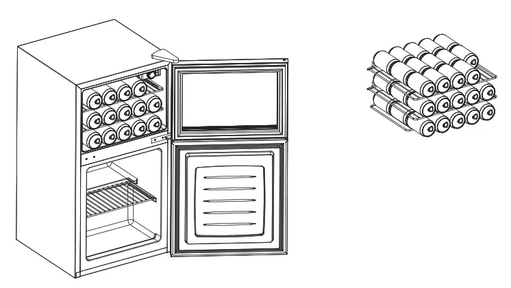 Hamilton Beach HBMIS4515 Glass Door Beverage Center or Bottom Freezer Combo - following figure