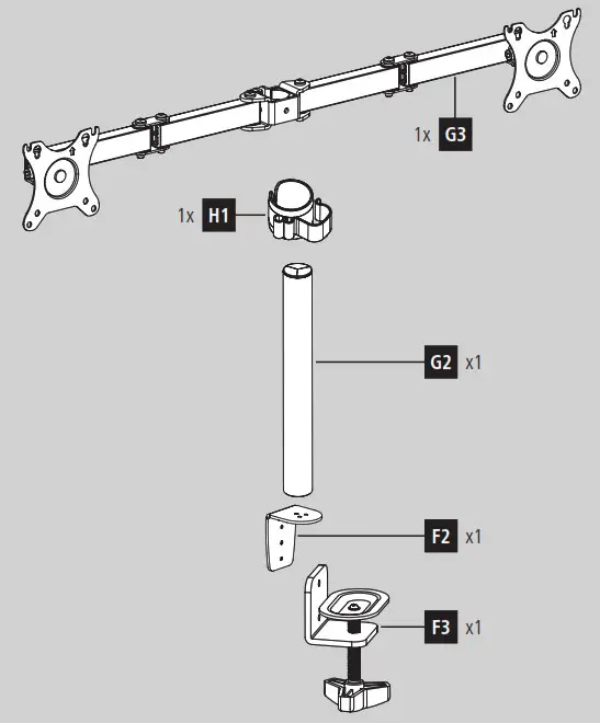 hama 00118491 Full Motion Dual Monitor Arm - Installation kit