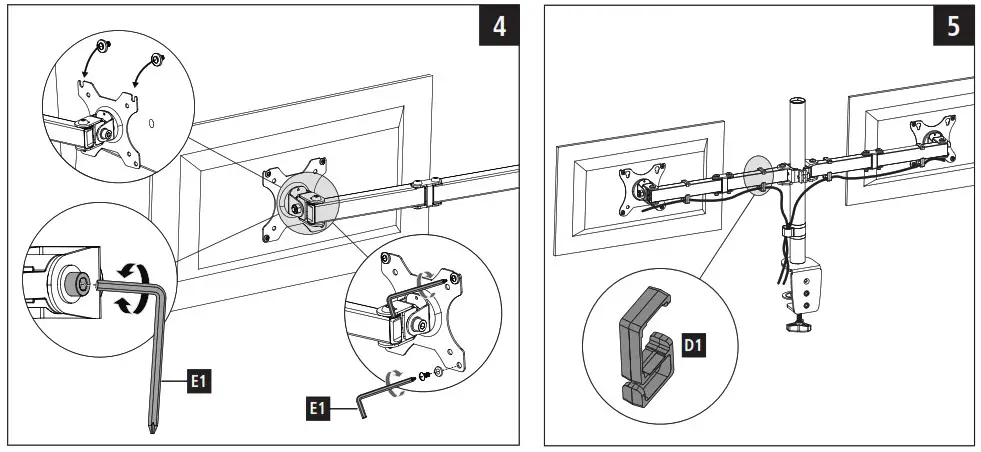 hama 00118491 Full Motion Dual Monitor Arm - Product Overview 4