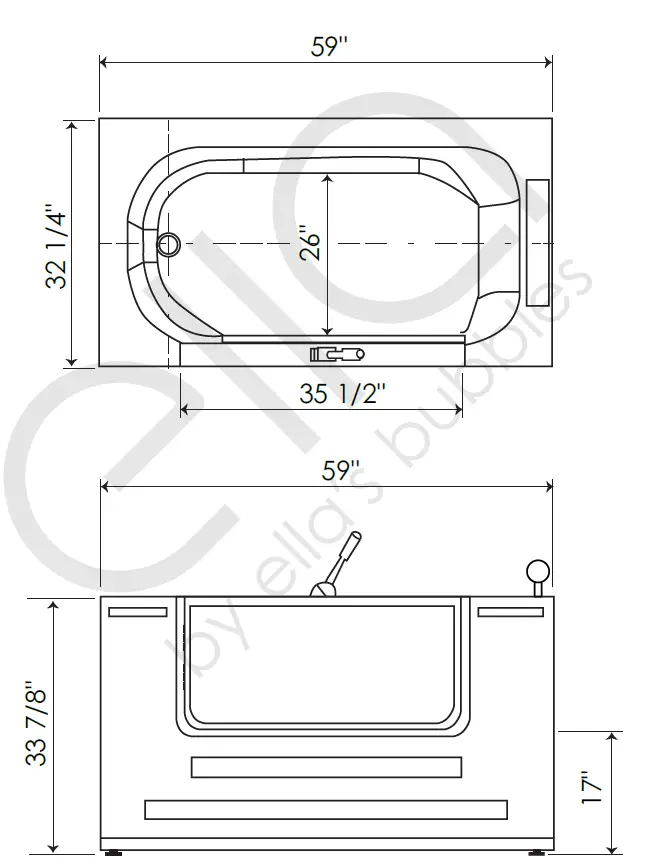 ella Tramo 59 Acrylic Outward Swing Wheelchair Transfer 1
