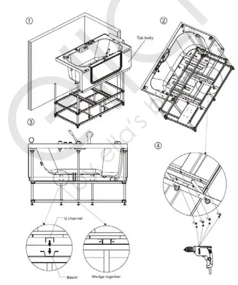 ella Tramo 59 Acrylic Outward Swing Wheelchair Transfer 9