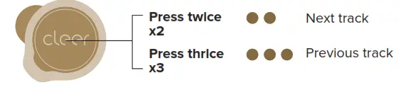 cleer True Wireless Noise Cancelling Headphone -Track control