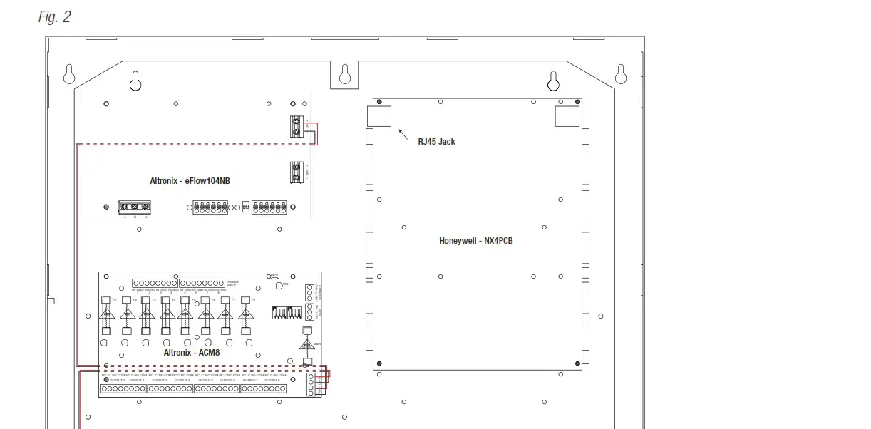 Altronix T2HNK7F8 8 Door Kit with Fused Outputs - Configuration of Honeywell NX4PCB Boards 1