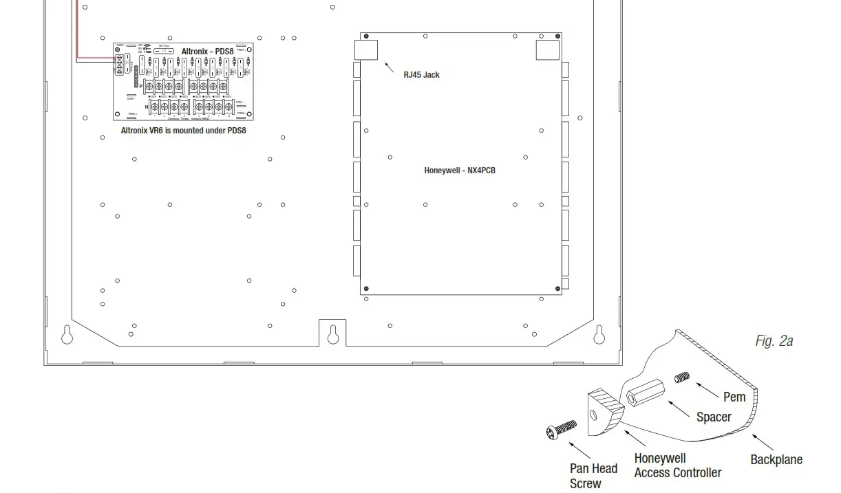 Altronix T2HNK7F8 8 Door Kit with Fused Outputs - Configuration of Honeywell NX4PCB Boards 2