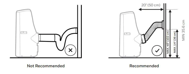 Honeywell Local Air Conditioner User Manual - length of the hose is scientifically determined by the specifications and airflow of the air conditioner