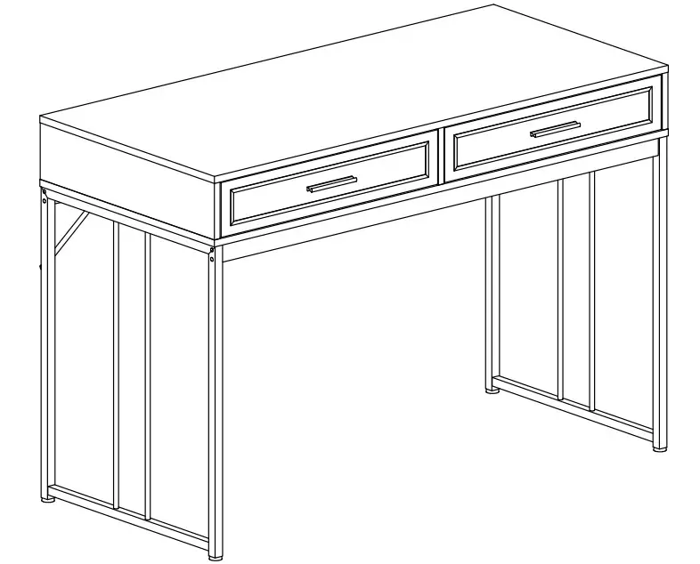 Tribesigns HOGA-NY010 Rectangular White Wood 2 Drawer Computer Writing Desk - Figure 1