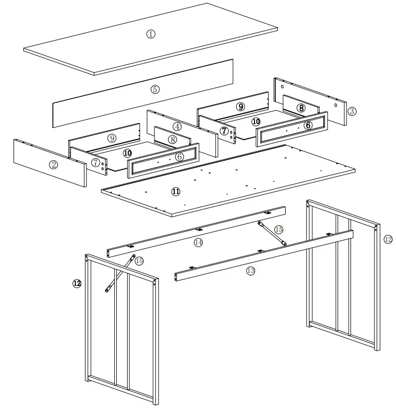 Tribesigns HOGA-NY010 Rectangular White Wood 2 Drawer Computer Writing Desk - Figure 2