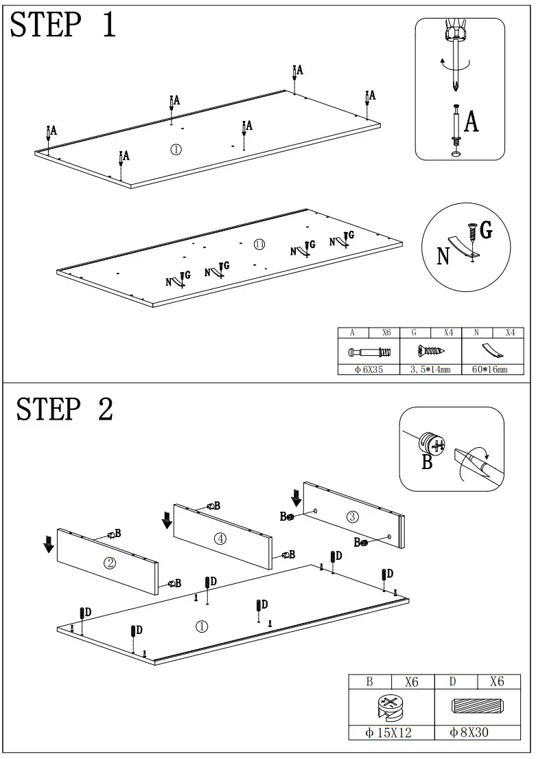 Tribesigns HOGA-NY010 Rectangular White Wood 2 Drawer Computer Writing Desk - Figure 4