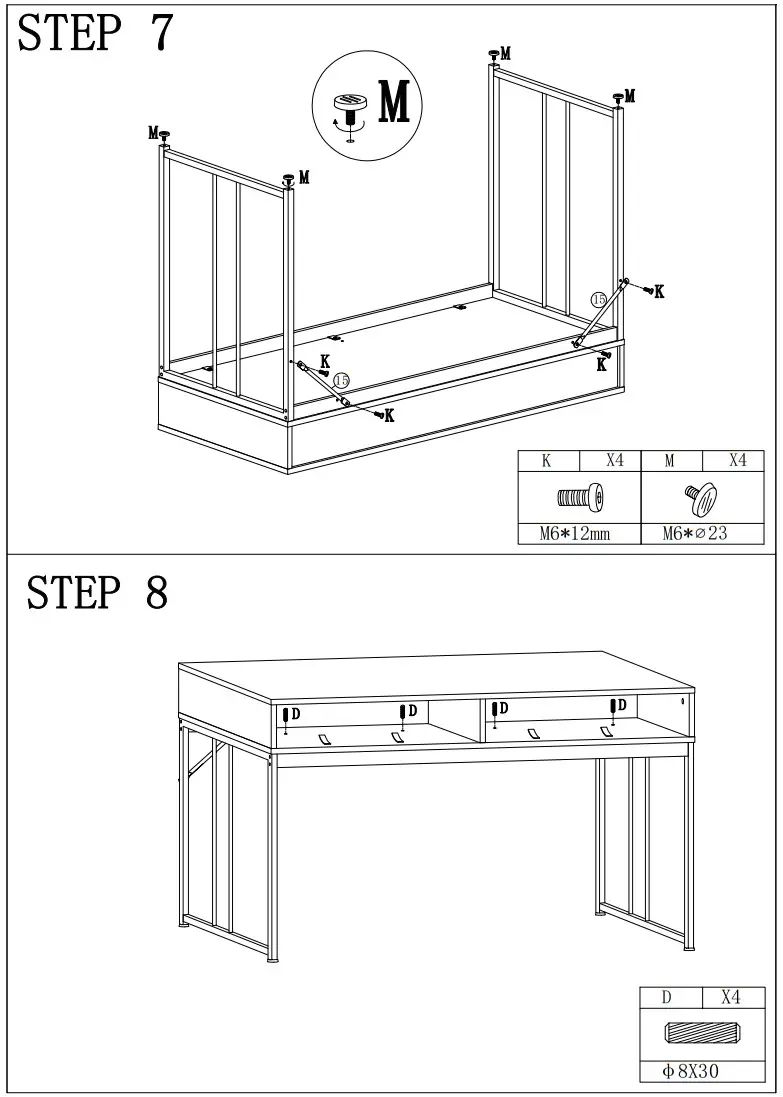 Tribesigns HOGA-NY010 Rectangular White Wood 2 Drawer Computer Writing Desk - Figure 7