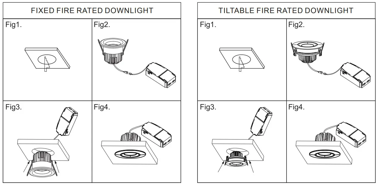 integral LED ILDLFR92C001 Luxfire Fire Rated Tiltable Downlight - Figure 1