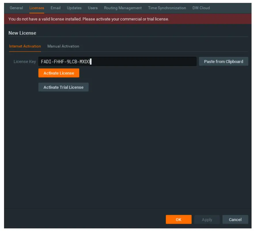 Enter and activate licenses