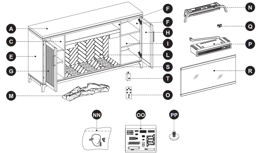 allen roth 2265FM 36 331 66 in W Mushroom Oak Infrared Quartz Electric Fireplace - fig44