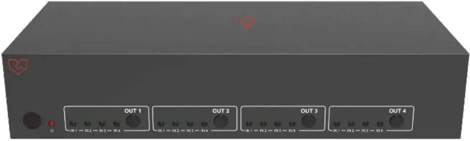VigilLink VLMX-0404E 4X4 HDMI 2.0 Matrix with Output 4K to 1080p Downscaling and Display Control