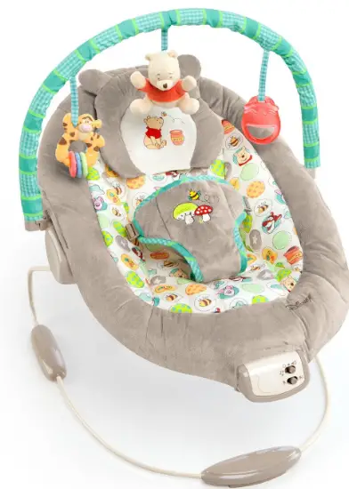 bright starts 60256-ES Winnie the Pooh Dots & Hunny Pots Baby Bouncer - Copy