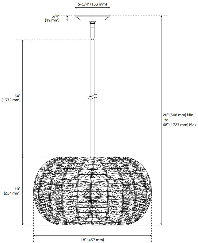 PARK HARBOR 479857 Biddeford Oiled Brown Pendant Single Light - Figure