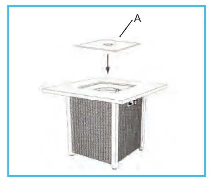 SereneLife SLFPS3 Propane Gas Fire Pit Table -FIG K