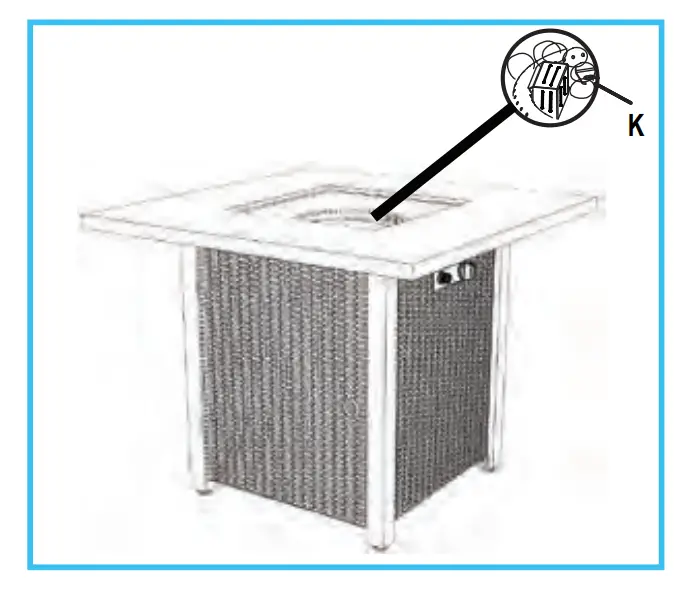 SereneLife SLFPS3 Propane Gas Fire Pit Table -FIG M