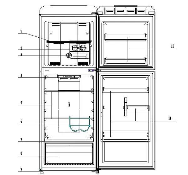 CHiQ CRTM198NW Retro Top Mount Frost Free Fridge - Figure 1
