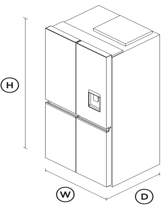 FISHER-PAYKE-RF500QNUX1-Freestanding-Quad-Door-Refrigerator-Freezer-79cm-498L-Ice-and-Water-fig-1