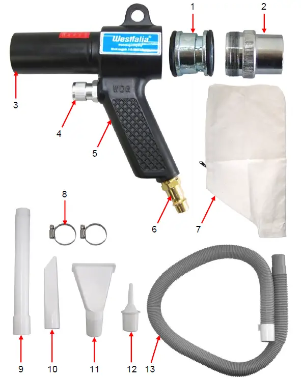westfalia 257782 Air Power Vacuum with 3 Nozzles User Manual 1