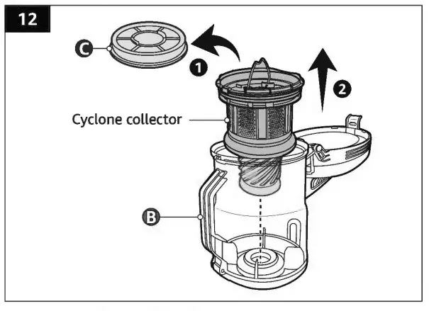 Cleaning the dust cup