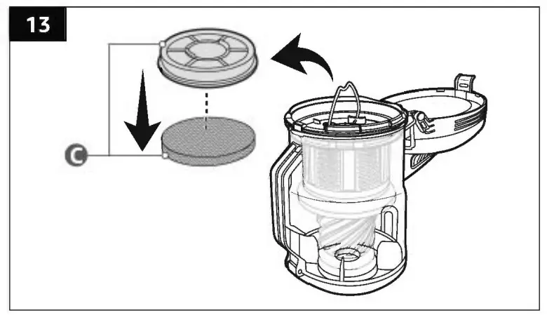 Cleaning the dust cup filter