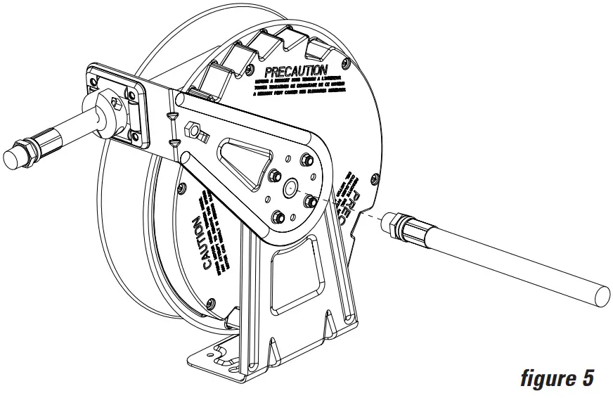 Reelcraft RT405 OLP 1 4 in. x 50 ft. Medium Duty Hose Reel - Input Hose