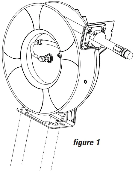 Reelcraft RT405 OLP 1 4 in. x 50 ft. Medium Duty Hose Reel - Mounting