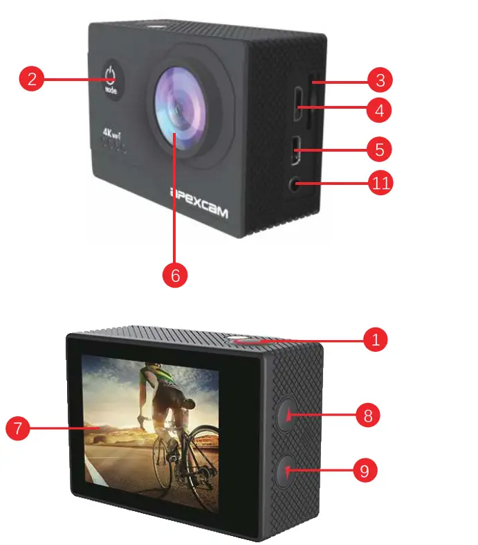 Apexcam M80 Air 4K 20MP Action Camera fig1