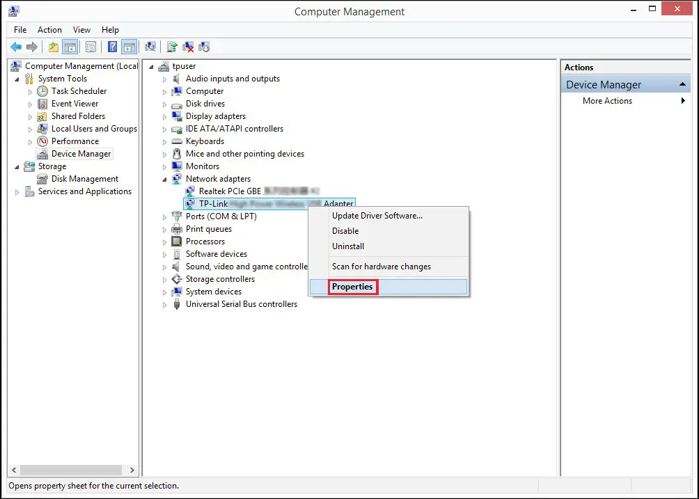 tp-link Archer T3U Plus---pen the Device Manager