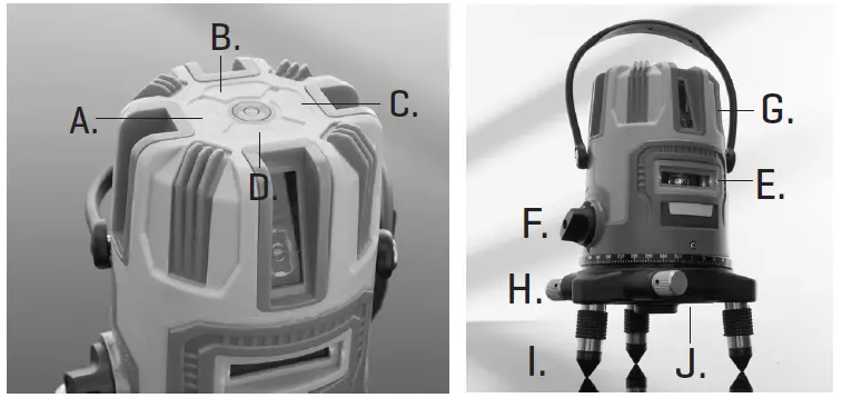 SHARPER IMAGE 207760 Ultimate 3D Lasser Level identification of parts