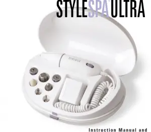 Homedics MAN-200 Deluxe Manicure and Pedicure Kit Style SPA Ultra Instruction Manual and Warranty Information
