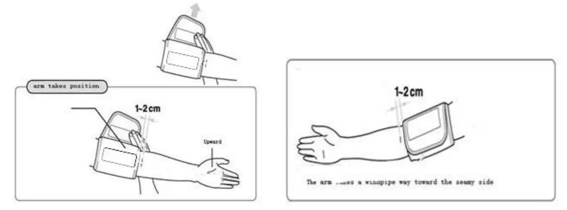 Guangzhou Daxin Health Technology ePA-13B4 Blood Pressure Meter - According to the product label UP DOWN, will be inserted in the arm cuff