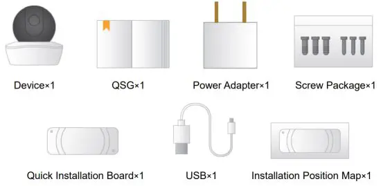 IMOU F Series Version 1.0.1 Indoor IP Camera - Packing List