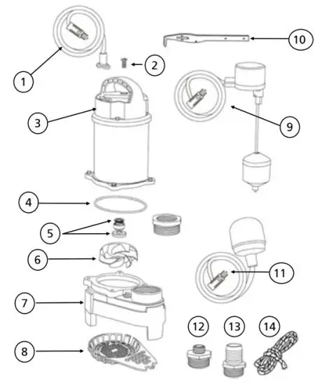 UPERIOR PUMP Submersible Sump Pumps -EPLACEMENT PARTi
