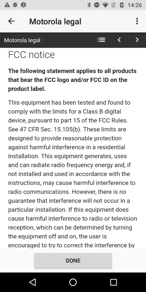 motorola T56ZT1 Mobile Cellular Phone - fcc notice