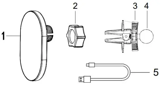 Chargers X7 Magnetic Wireless Car Charging Mount - Packing List