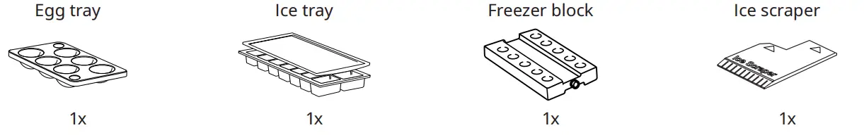 IKEA 204999.51 RÅKALL 500 Integrated Fridge Freezer Instructions - Accessories