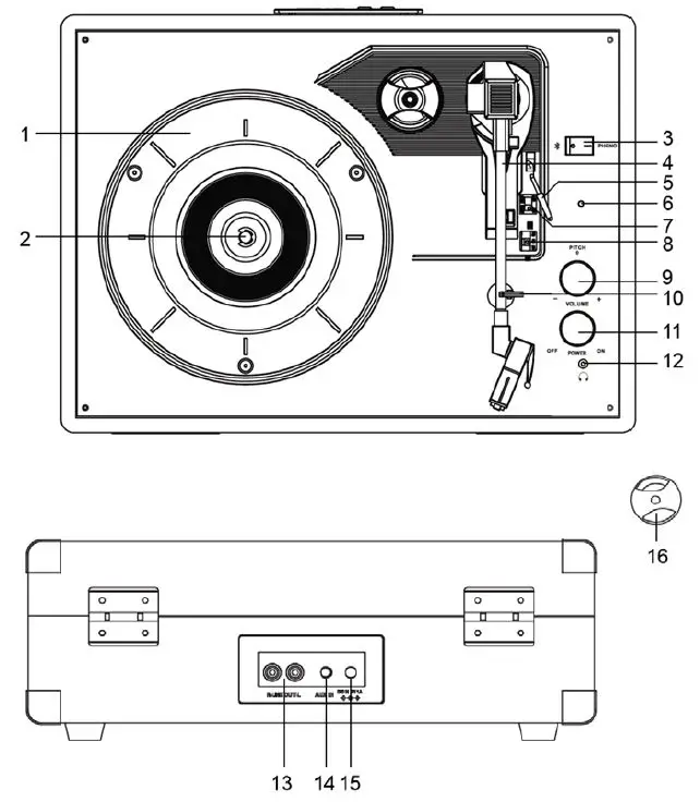 CROSLEY-CR8009-Discovery-Vintage-Bluetooth-3-Speed-Belt-Driven-Suitcase-Turntable-fig-2