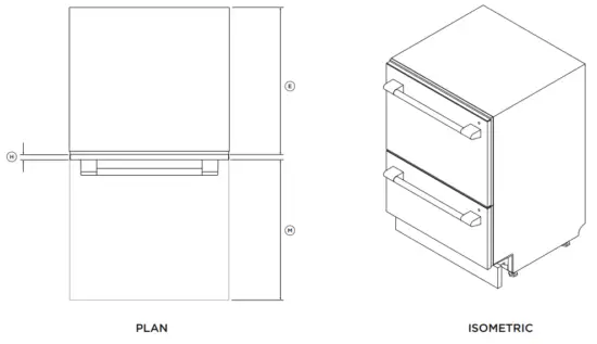 FISHER PAYKEL DD24DTX6PX1 Double Dishdrawer Dishwasher - DIMENSIONS