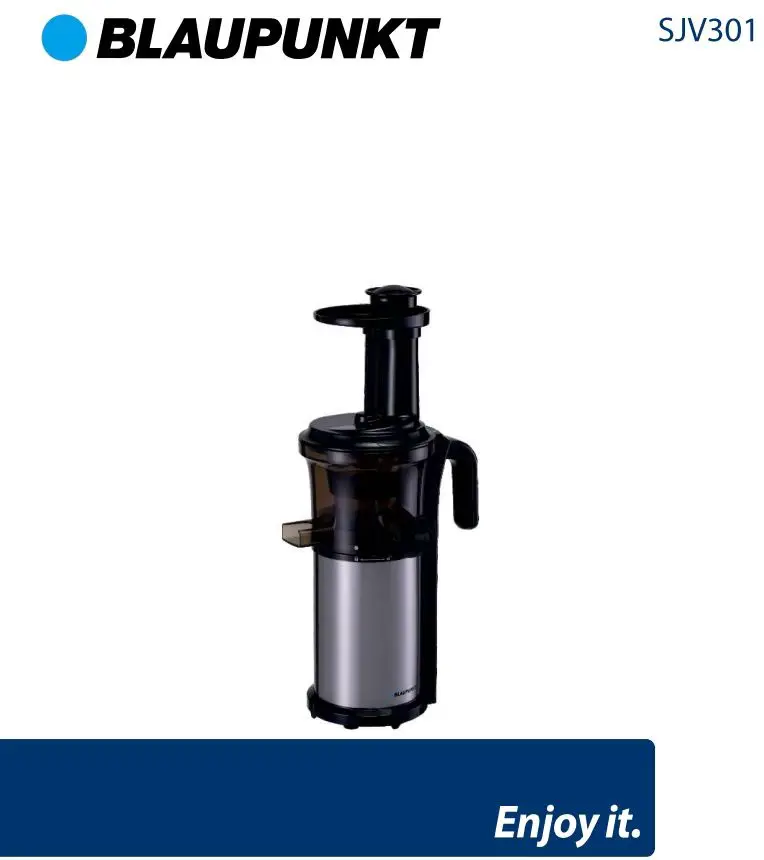 blaupunkt SJV301 Slow juicer Instruction Manual