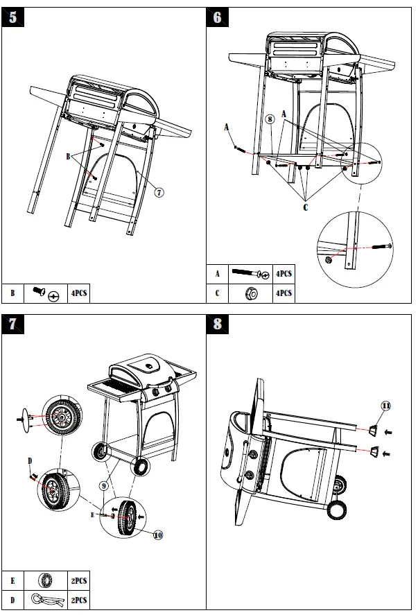 adexa-E10C10C32-Gas-BBQ-Grill-with-2-burners-side-trays-3