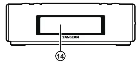 Sangean HD Clock Radio Front view