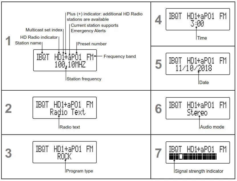 Sangean HD Clock Radio HD Radio status